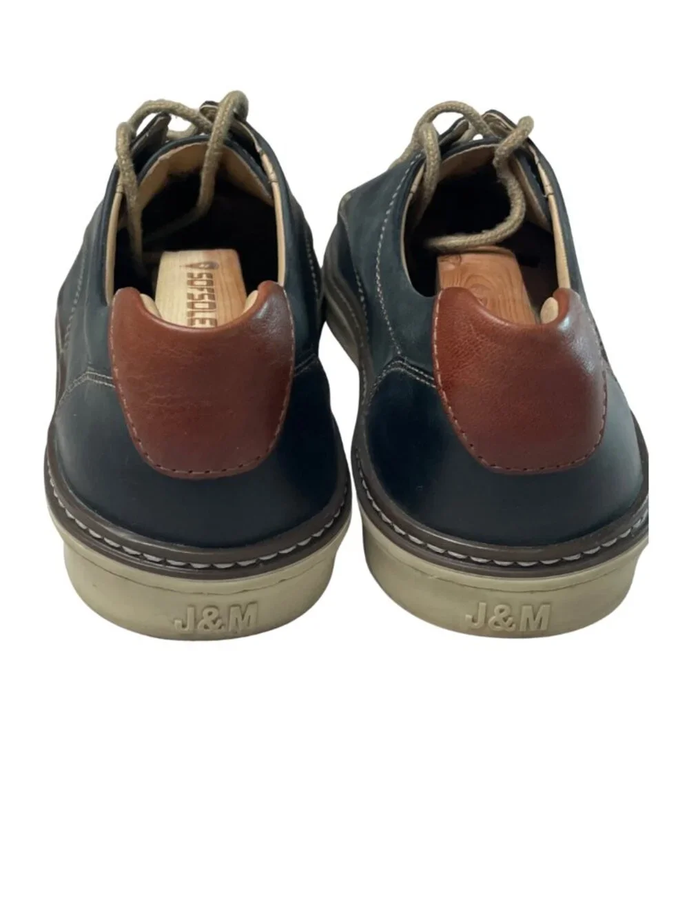 Johnston & Murphy (J&M) Men's Navy Sheepskin McGuffey Oxford Loafer, 9